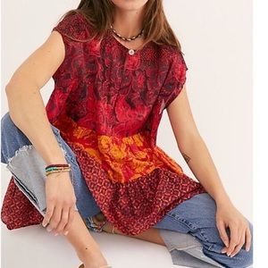 Free People gotta have you tunic top mixed print cotton sleeveless